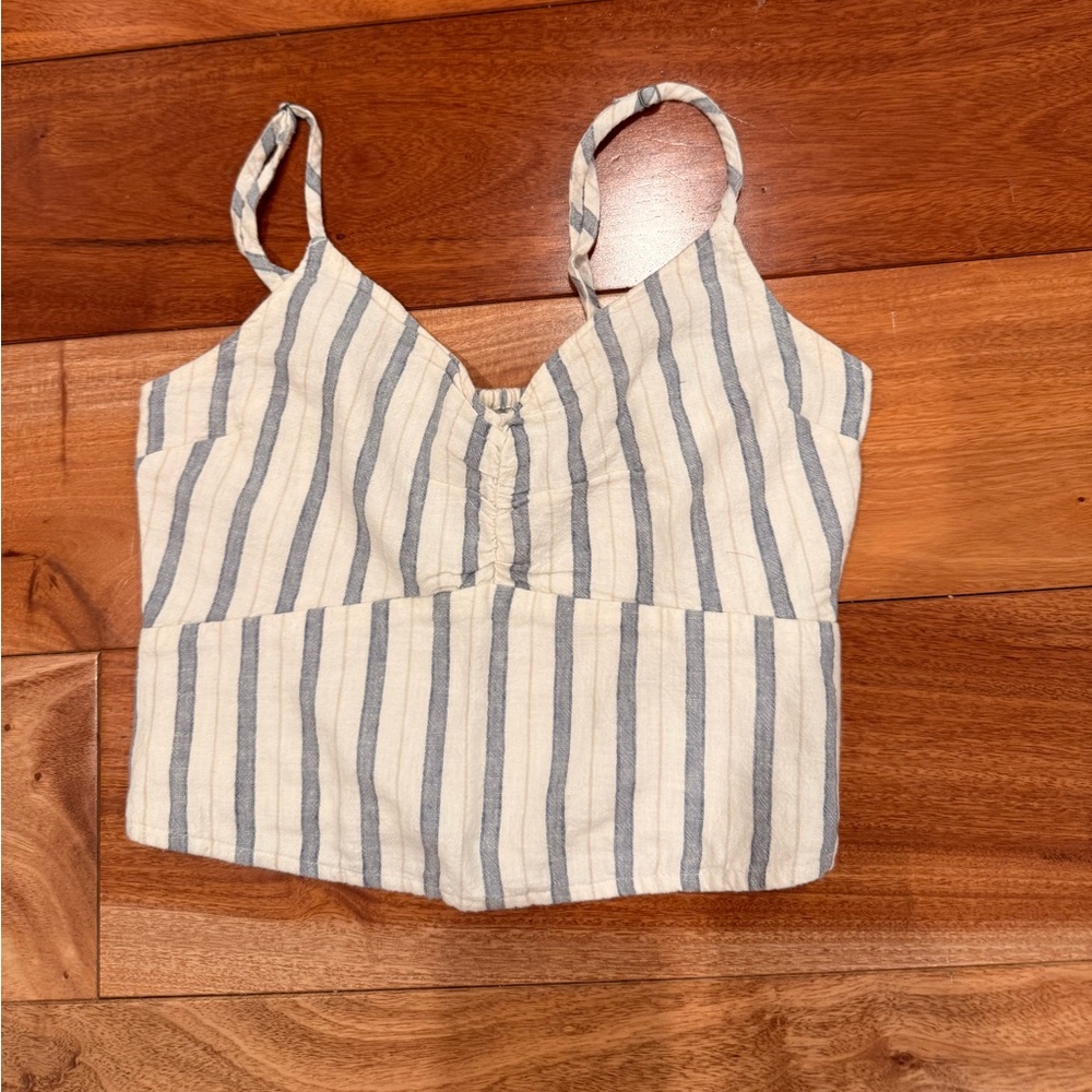 Abercrombie & Fitch Textured Blue and White Top